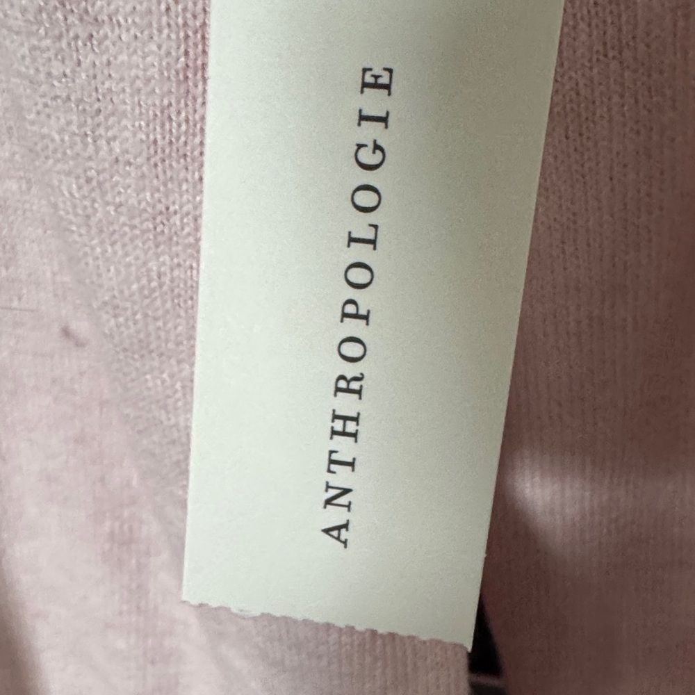 Anthropologie Blush Pink Ribbed-Neck Knit Cardigan - Picture 5 of 10